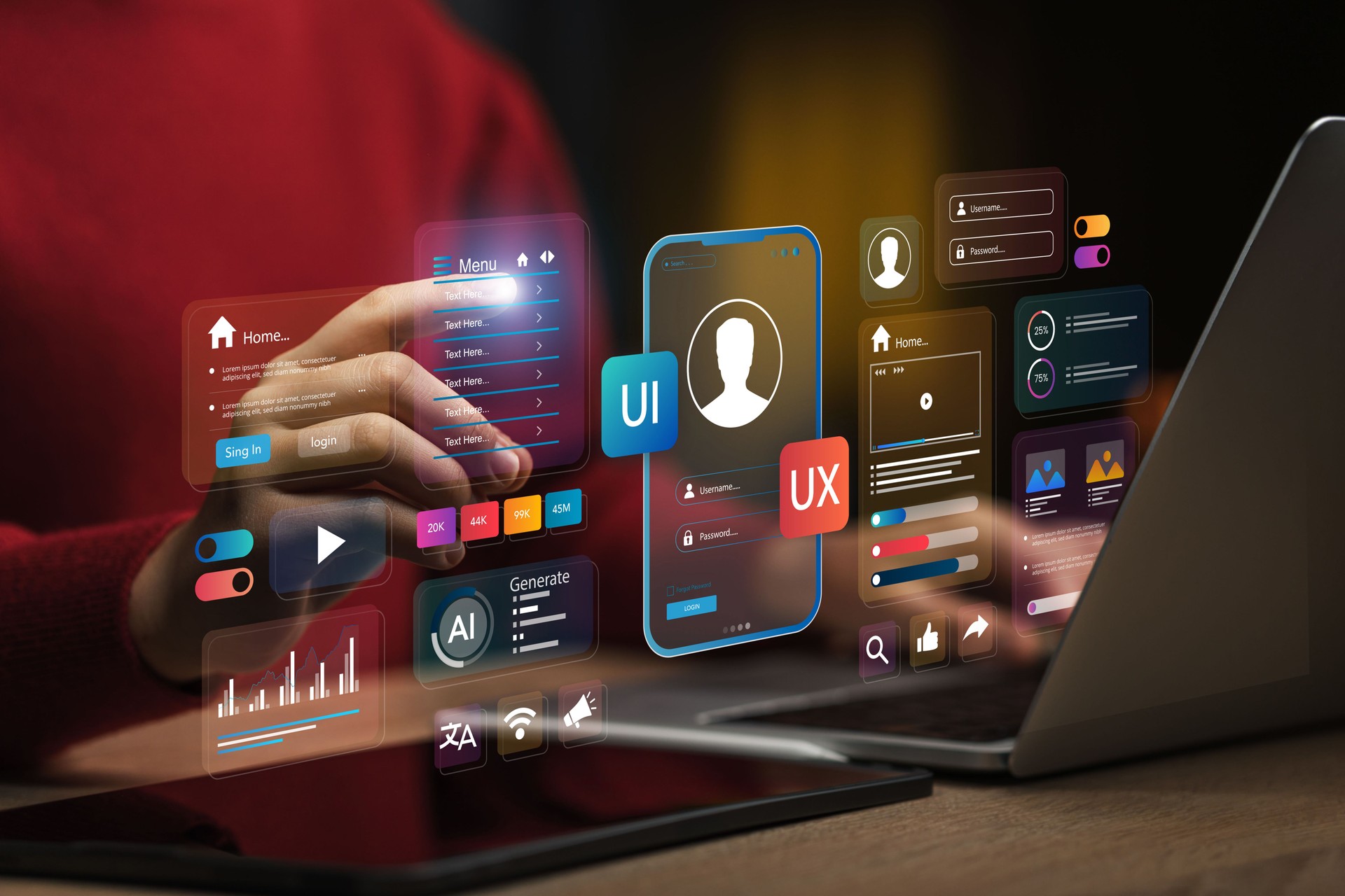 Crevonna.com UX-UI Design Web and Application User Design Concepts Web Design Application Design User Experience User Interface Data Visualization Creative Planning Holographic Display